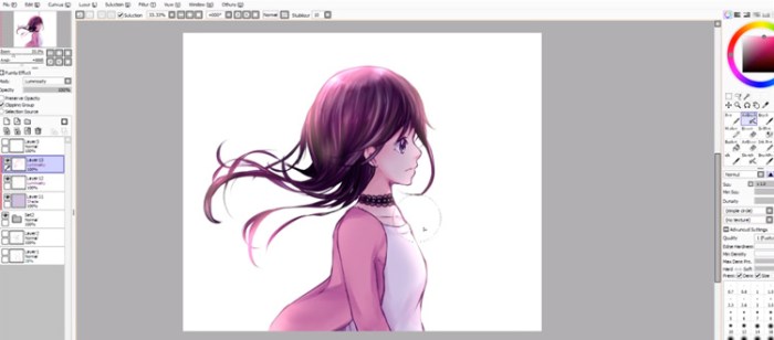 Anime coloring tutorial paint tool sai