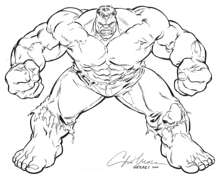 Hulk coloring book pages