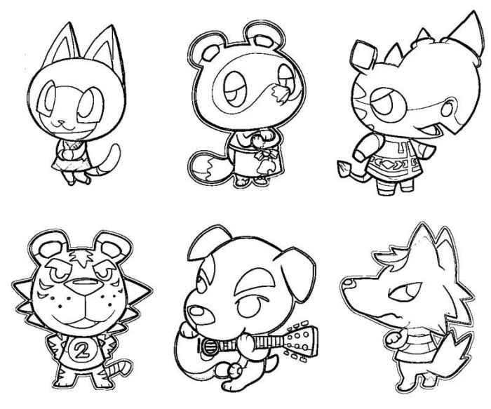 Animal crossing coloring pictures