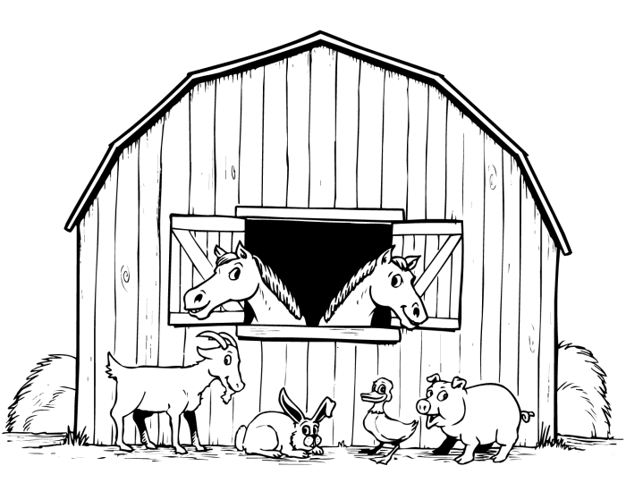 Farm animals coloring pages for kids