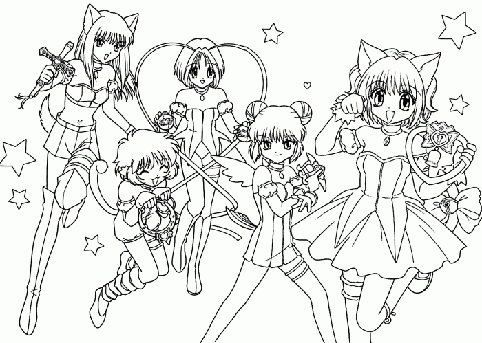 Anime family coloring pages