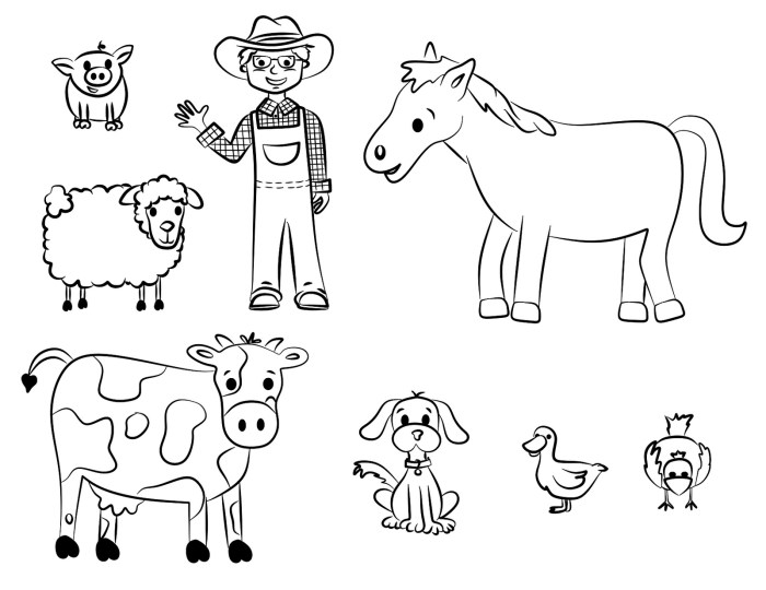 Free farm animal coloring book