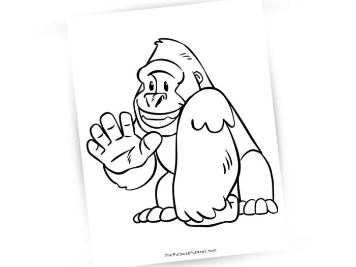 Coloring safari animal gorilla