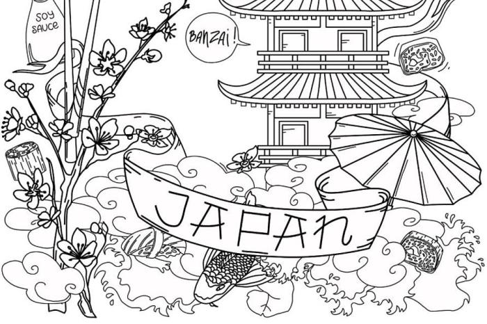 Japanese anime coloring pages