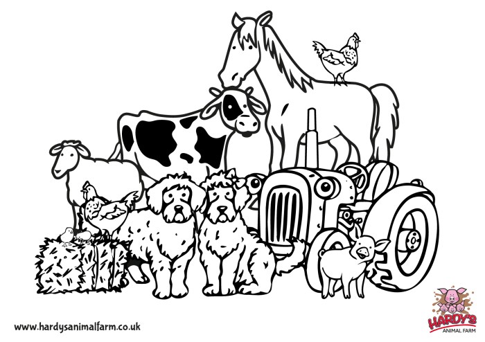 Farm animals coloring worksheets