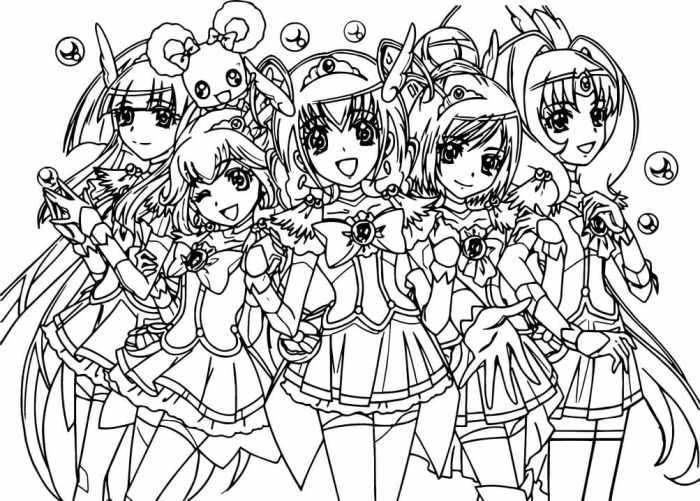 Anime coloring pages glitter force