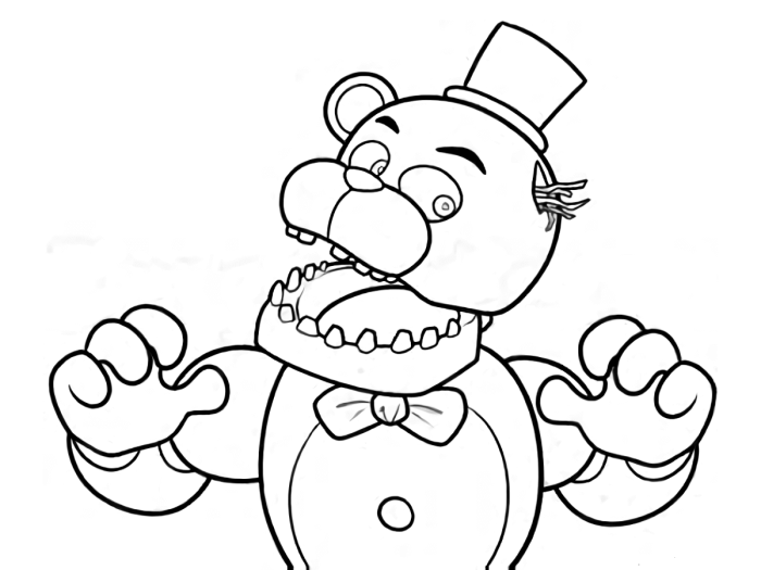 Anime fnaf sl blank coloring sheet