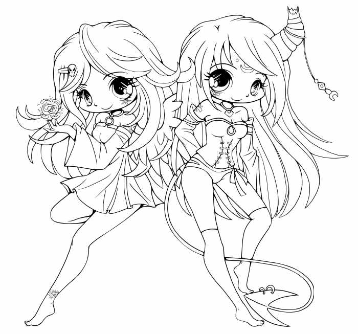 Anime coloring pages chibi