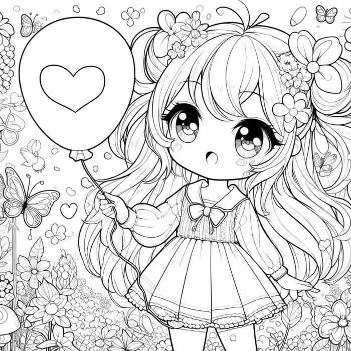 Coloring pictures of anime cute