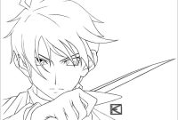 Anime boy coloring page