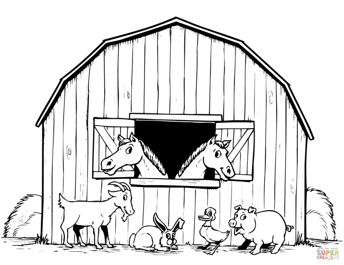 Farm animals coloring pages for kids