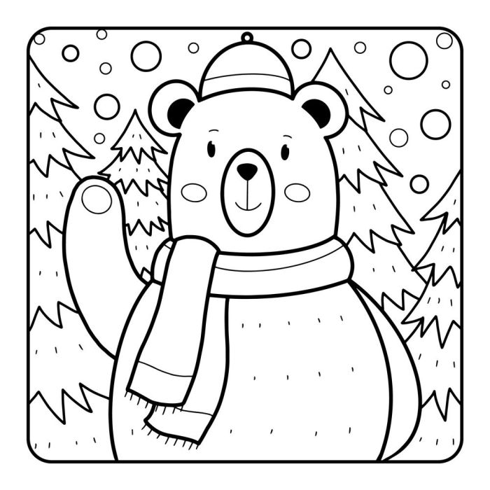 Cute christmas animals coloring pages