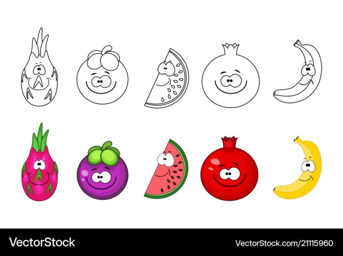 Animated fruit coloring pages