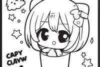 Anime chibi coloring pages for girls cat