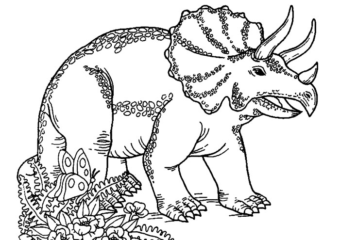 Animated dinosaur coloring pages trisauratops