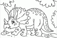 Animated dinosaur coloring pages trisauratops