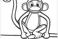 Monkey coloring book page