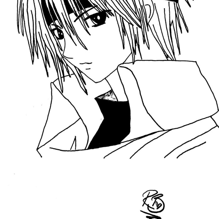 Anime boys coloring page