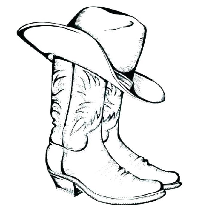 Coloring book cowboy boots