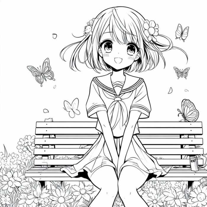 Anime couple coloring pages printable