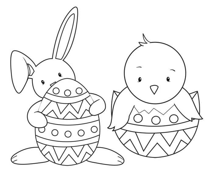 Easter bunny coloring book pages