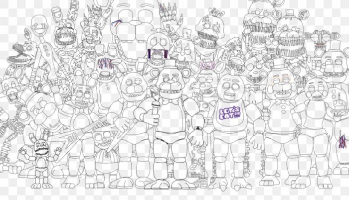 Anime fnaf sl blank coloring sheet