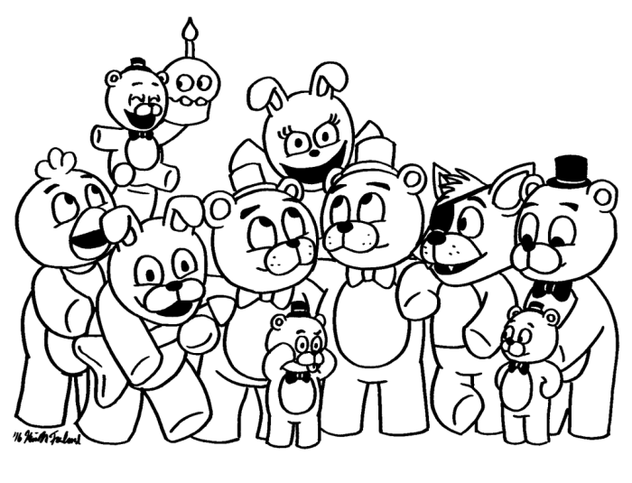 Anime fnaf sl coloring sheet