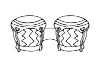 Animated bongo instrument for coloring