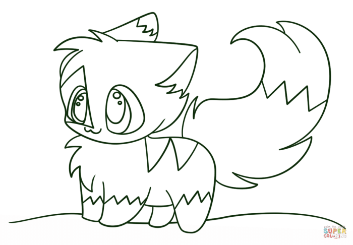 Anime chibi coloring pages for girls cat