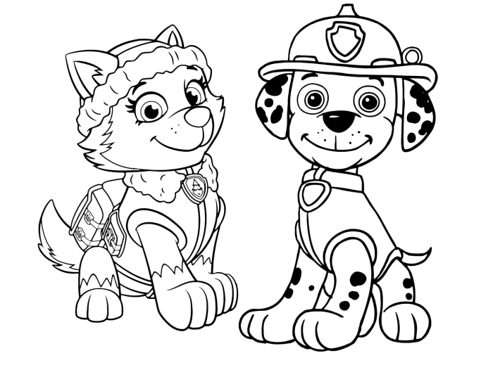 Animated paw patrol everest coloring