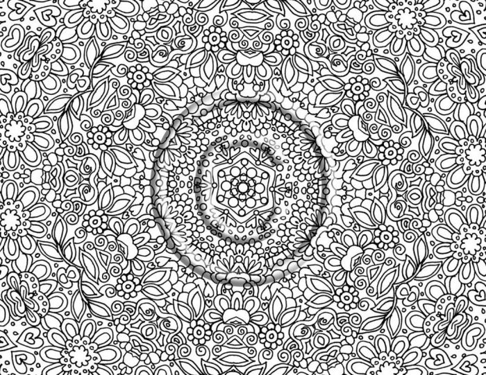 Coloring book pictures of flowers complex