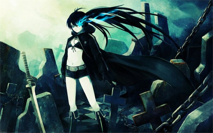 Anime coloring pages black rock shooter