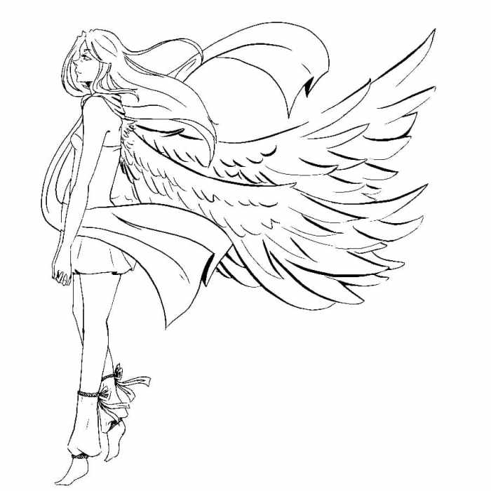 Anime angel coloring sheets