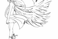 Anime angel coloring page