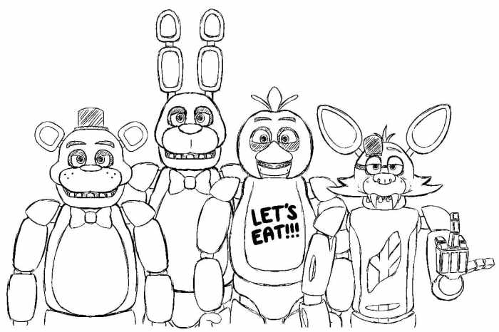 Anime fnaf sl blank coloring sheet