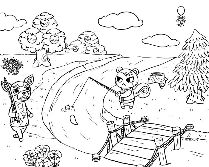 Animal crossing coloring pictures