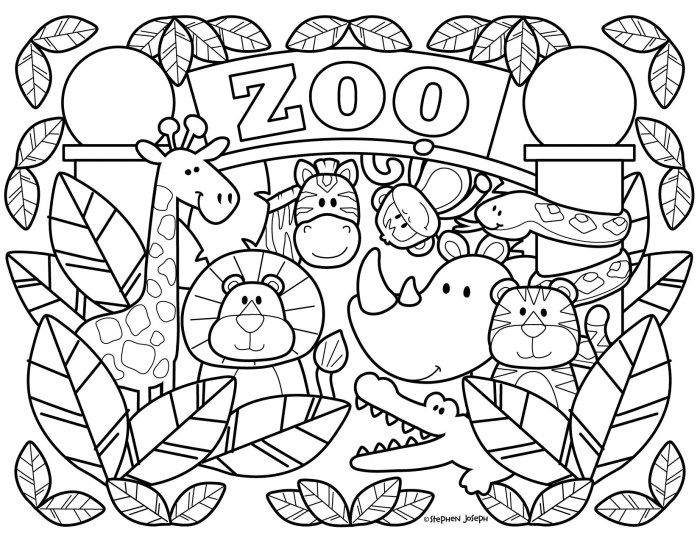 Free coloring pictures of zoo animals