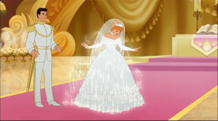 Wedding dress in cinderella 2015