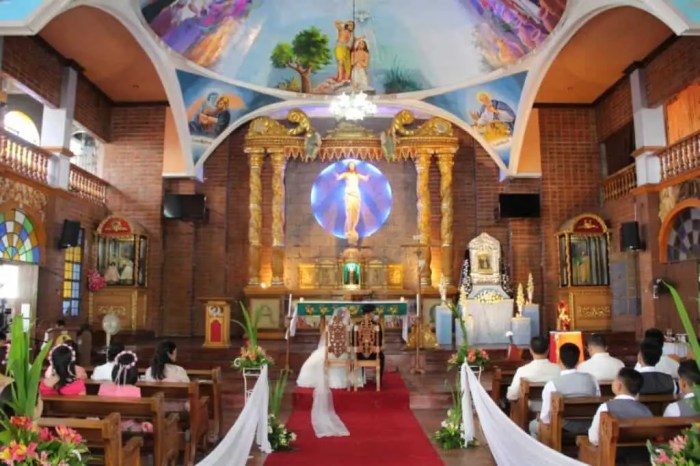 Wedding dress in church