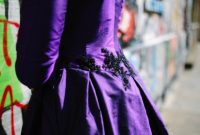 Purple wedding guest dress with sleeves