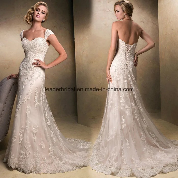 Wedding dress with cap sleeves