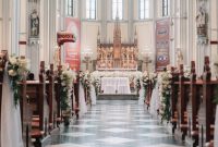 Wedding dress in church