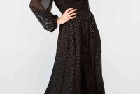 Long sleeve maxi wedding guest dresses