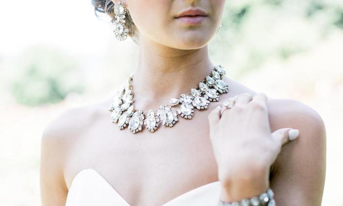 Wedding dress and jewellery