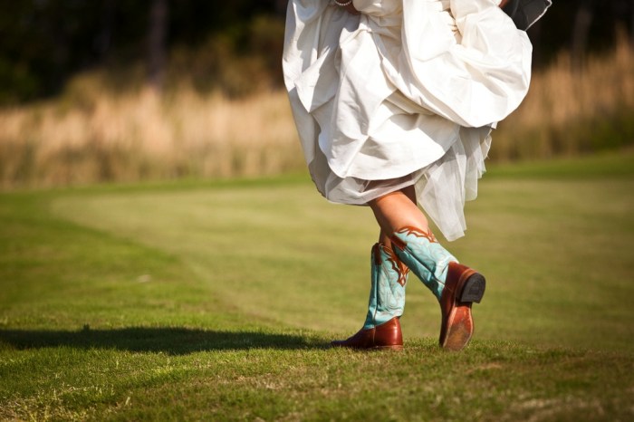 Cowboy boots to wear with wedding dress