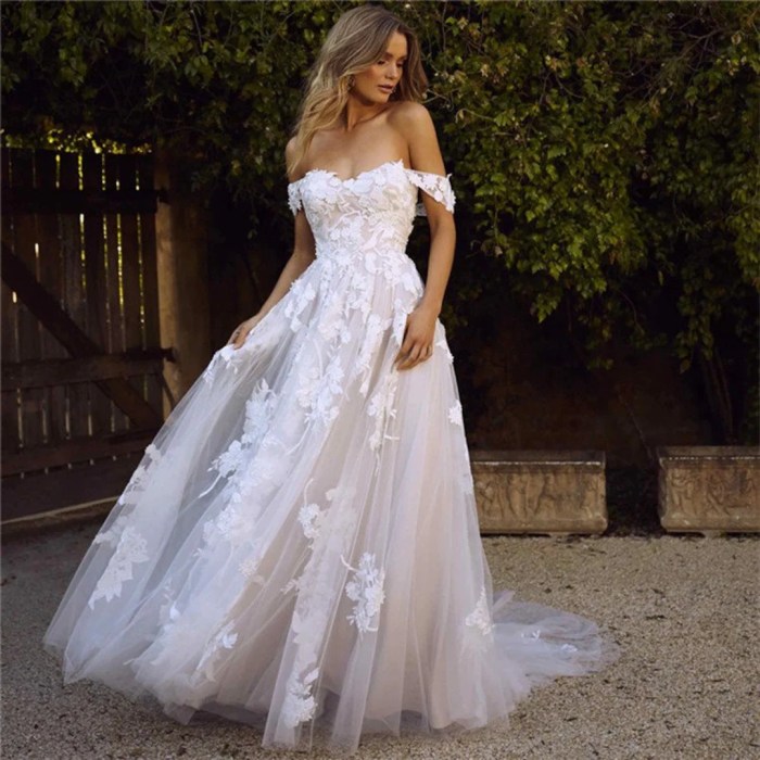 Wedding dress off shoulder