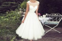 Tea length retro wedding dress