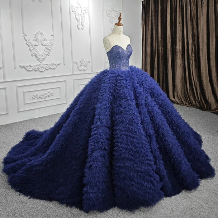 Royal blue color dress for wedding